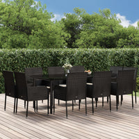 11-Delige Tuinset Met Kussens Poly Rattan