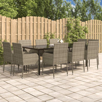 11-Delige Tuinset Met Kussens Poly Rattan