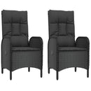 3-Delige Tuinset Met Kussens Poly Rattan Zwart
