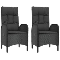 3-Delige Tuinset Met Kussens Poly Rattan Zwart