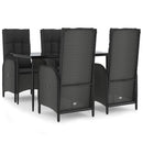 5-Delige Tuinset Met Kussens Poly Rattan Zwart