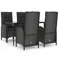 5-Delige Tuinset Met Kussens Poly Rattan Zwart