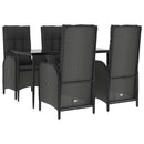 5-Delige Tuinset Met Kussens Poly Rattan Zwart