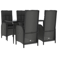 5-Delige Tuinset Met Kussens Poly Rattan Zwart