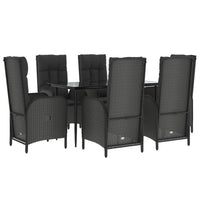 7-Delige Tuinset Met Kussens Poly Rattan Zwart