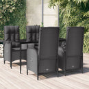 5-Delige Tuinset Met Kussens Poly Rattan Zwart