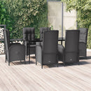 7-Delige Tuinset Met Kussens Poly Rattan Zwart