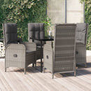 5-Delige Tuinset Met Kussens Poly Rattan Zwart En Grijs