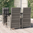 5-Delige Tuinset Met Kussens Poly Rattan Zwart En Grijs