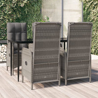 5-Delige Tuinset Met Kussens Poly Rattan Zwart En Grijs