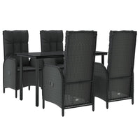 5-Delige Tuinset Met Kussens Poly Rattan Zwart