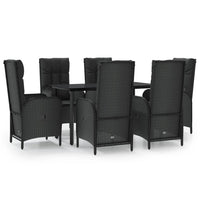 7-Delige Tuinset Met Kussens Poly Rattan Zwart