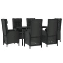 7-Delige Tuinset Met Kussens Poly Rattan Zwart