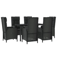 7-Delige Tuinset Met Kussens Poly Rattan Zwart