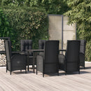 7-Delige Tuinset Met Kussens Poly Rattan Zwart