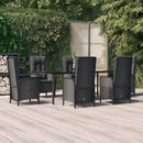 7-Delige Tuinset Met Kussens Poly Rattan Zwart