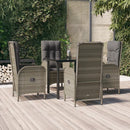 5-Delige Tuinset Met Kussens Poly Rattan Zwart En Grijs