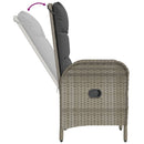 7-Delige Tuinset Met Kussens Poly Rattan Zwart En Grijs