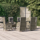 7-Delige Tuinset Met Kussens Poly Rattan Zwart En Grijs