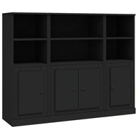 Hoge Kasten 3 St Bewerkt Hout Zwart