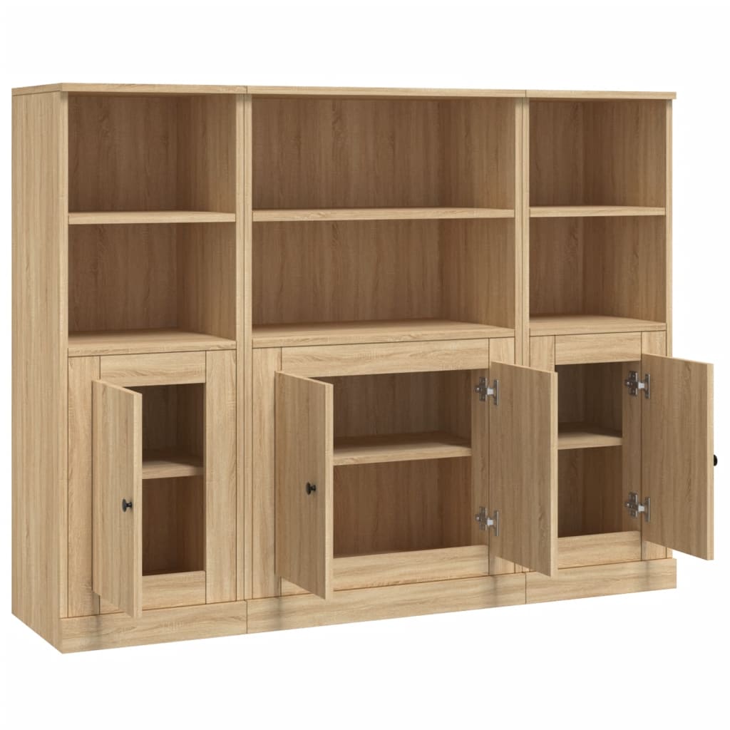 Hoge Kasten Bewerkt Hout Kleurig