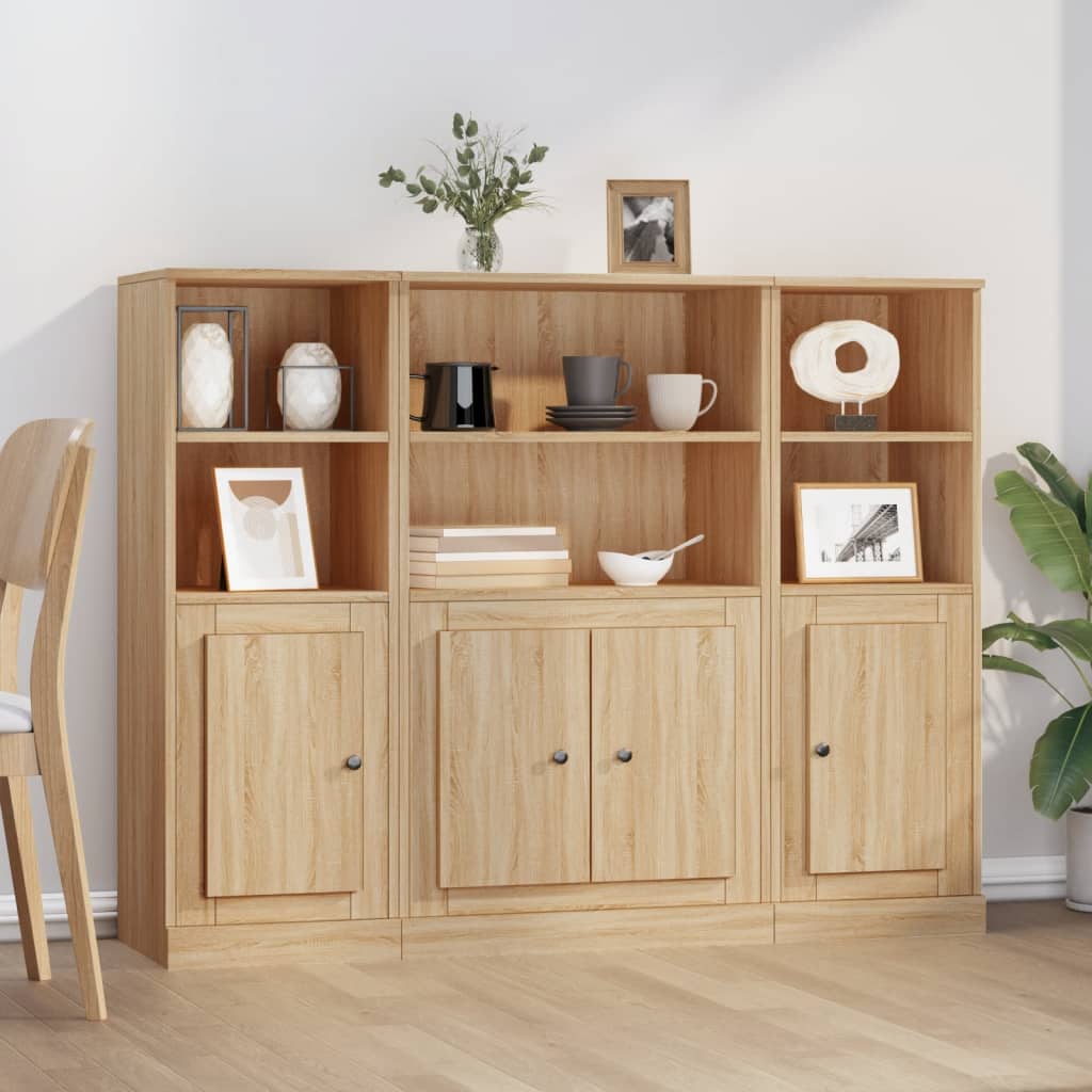 Hoge Kasten Bewerkt Hout Kleurig