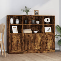 Hoge Kasten Bewerkt Hout Kleurig