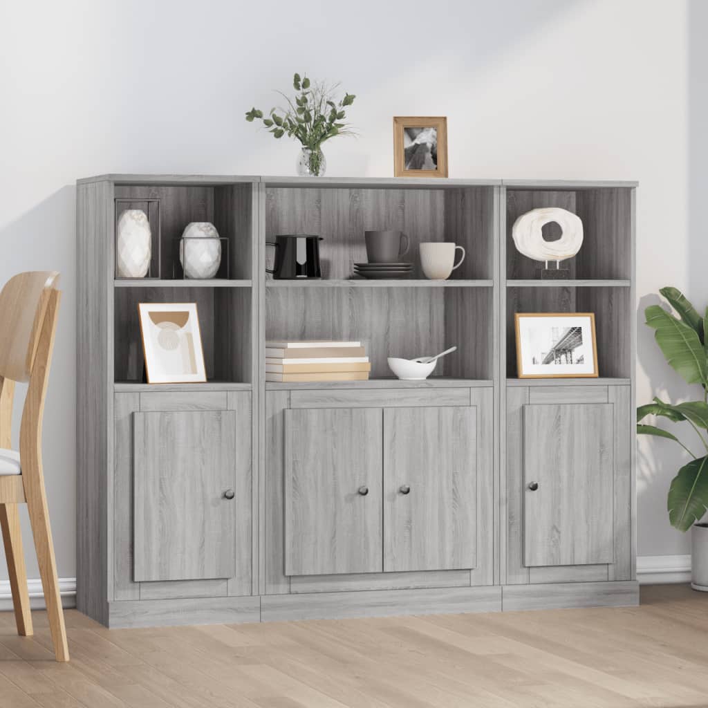 Hoge Kasten Bewerkt Hout Kleurig