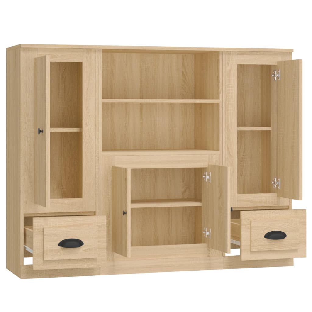 Hoge Kasten Bewerkt Hout Kleurig