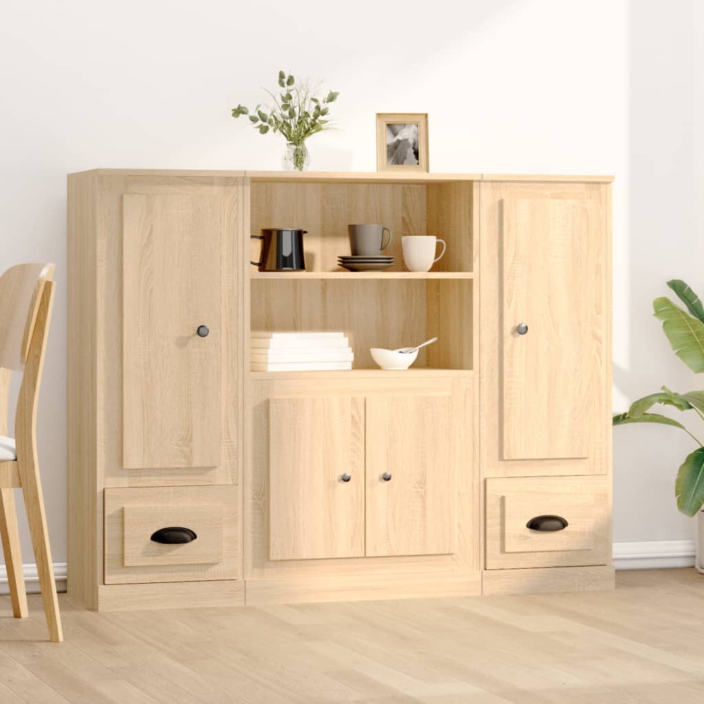 Hoge Kasten Bewerkt Hout Kleurig