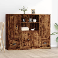 Hoge Kasten Bewerkt Hout Kleurig