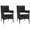 3-Delige Tuinset Met Kussens Poly Rattan Zwart
