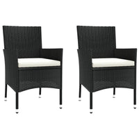 3-Delige Tuinset Met Kussens Poly Rattan Zwart