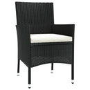 3-Delige Tuinset Met Kussens Poly Rattan Zwart