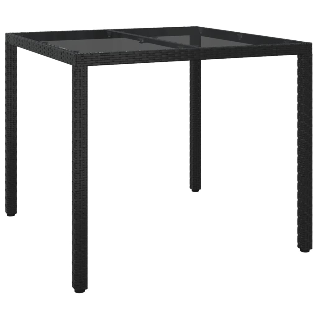 3-Delige Tuinset Met Kussens Poly Rattan Zwart