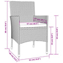 3-Delige Tuinset Met Kussens Poly Rattan Zwart
