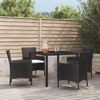 3-Delige Tuinset Met Kussens Poly Rattan Zwart