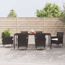 3-Delige Tuinset Met Kussens Poly Rattan Zwart