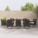 3-Delige Tuinset Met Kussens Poly Rattan Zwart