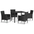 5-Delige Tuinset Met Kussens Poly Rattan Zwart
