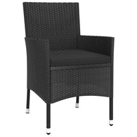 5-Delige Tuinset Met Kussens Poly Rattan Zwart