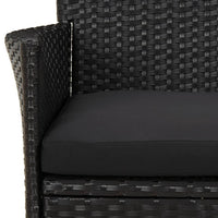 5-Delige Tuinset Met Kussens Poly Rattan Zwart