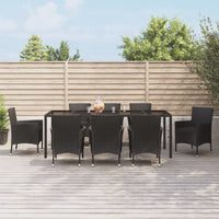 5-Delige Tuinset Met Kussens Poly Rattan Zwart
