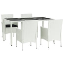 5-Delige Tuinset Met Kussens Poly Rattan Wit