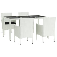 5-Delige Tuinset Met Kussens Poly Rattan Wit