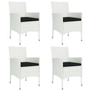 5-Delige Tuinset Met Kussens Poly Rattan Wit