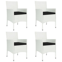 5-Delige Tuinset Met Kussens Poly Rattan Wit
