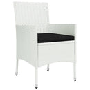 5-Delige Tuinset Met Kussens Poly Rattan Wit