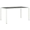 5-Delige Tuinset Met Kussens Poly Rattan Wit