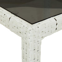 5-Delige Tuinset Met Kussens Poly Rattan Wit